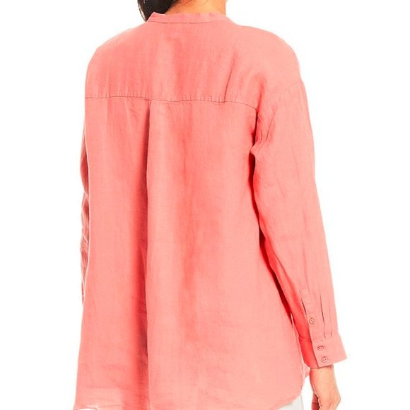 Eileen Fisher | Blossom Linen Mandarin Collar - Picture 2 of 3